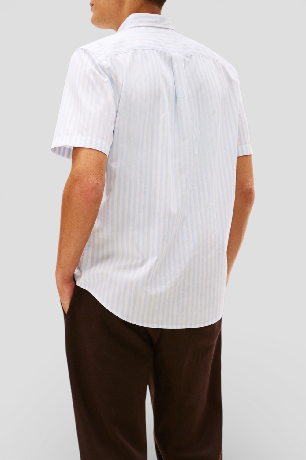 תמונת דוגמן אחורית של חולצה מכופתרת