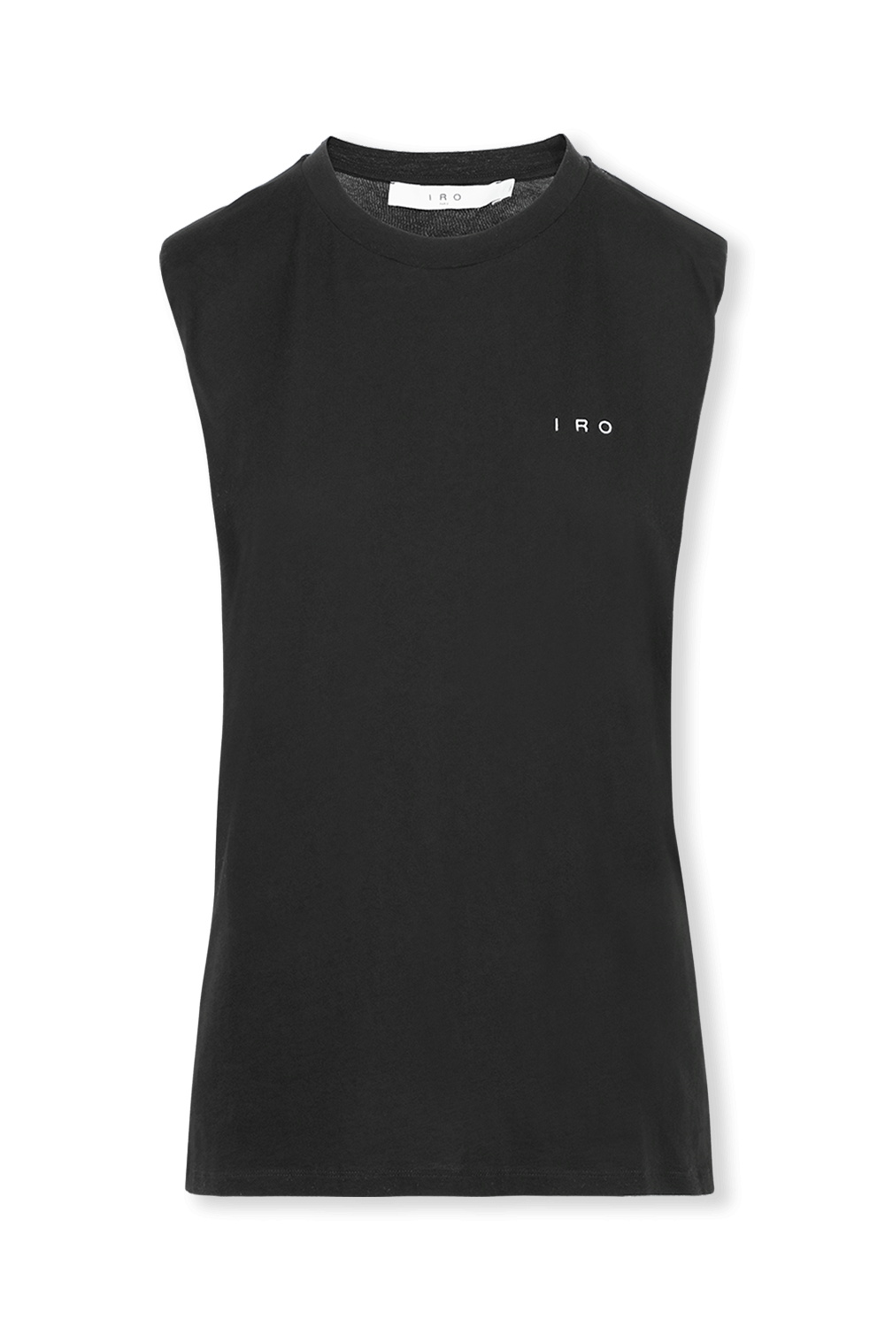 תמונה קידמית של גופיה שחורה עם לוגו