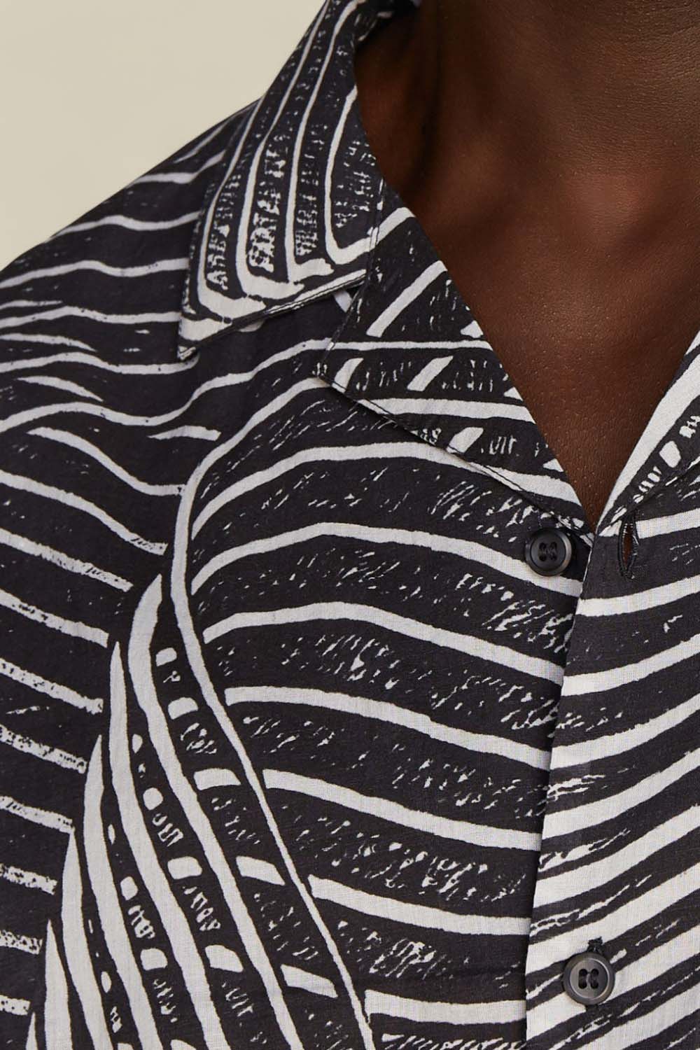 תמונת תקריב דוגמן של חולצה מכופתרת קצרה