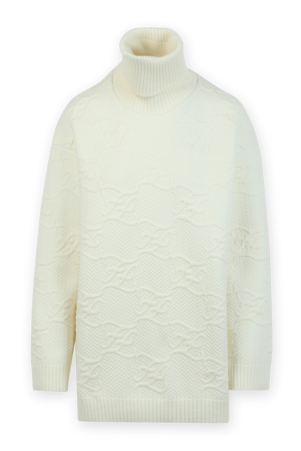 תמונה קידמית של סוודר גולף אוברסייז בגוון לבן