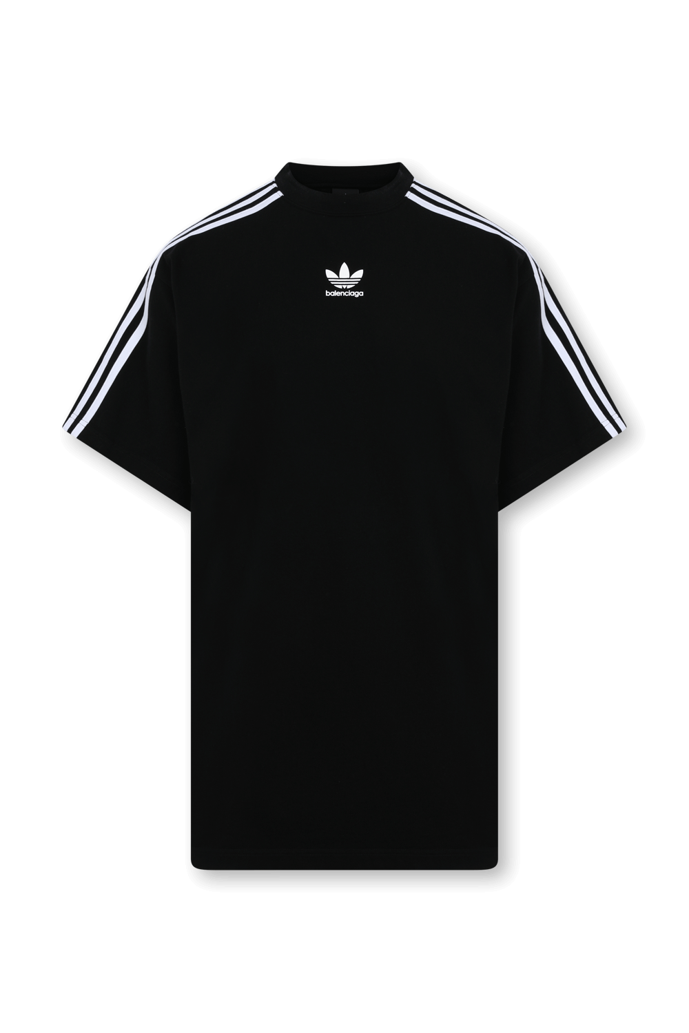 תמונה קידמית של בלנסיאגה X אדידס חולצת טי עם עיטורי פסים