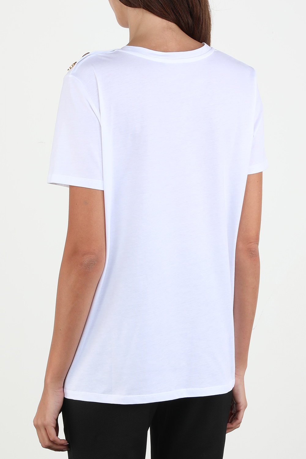 תמונת דוגמן אחורית של Balmain Slim Fit T-Shirt in White