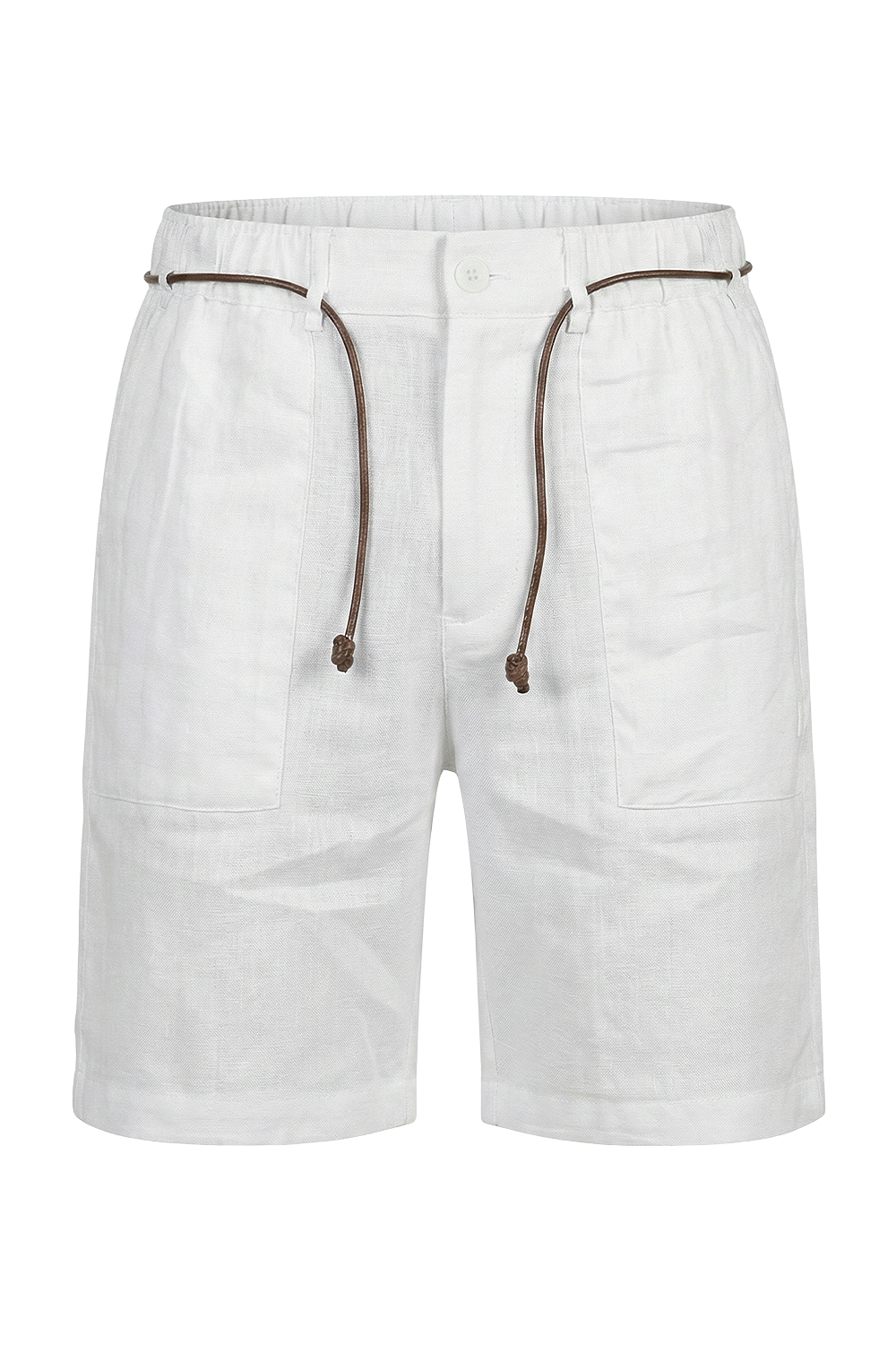 תמונה קידמית של מכנסיים קצרים מפשתן