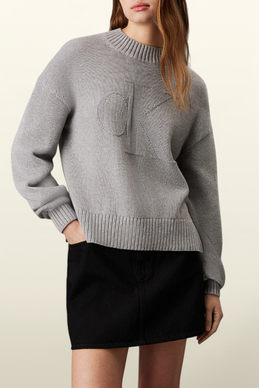 תמונת דוגמן קידמית של סריג מכותנה וצמר