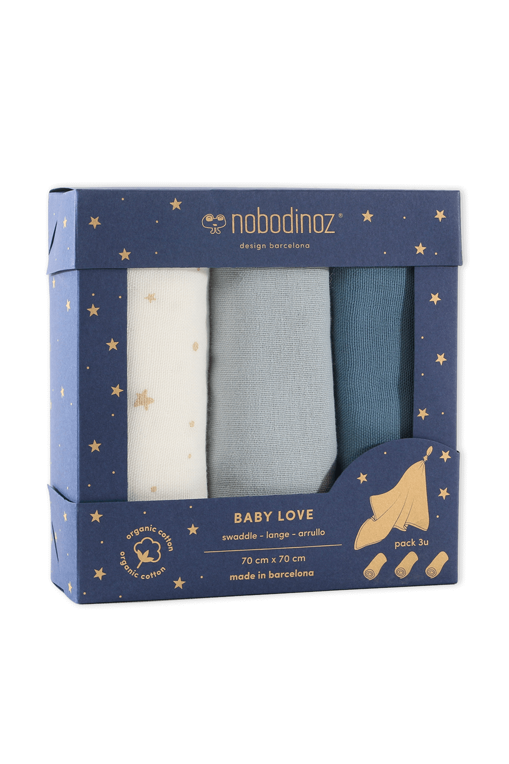 תמונה קידמית של מארז שלוש טטרות מכותנה אורגנית