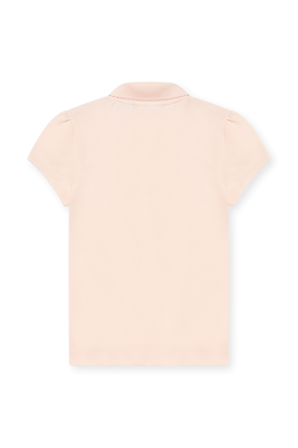 תמונה אחורית של גילאי 4-12 חולצת פולו ורודה