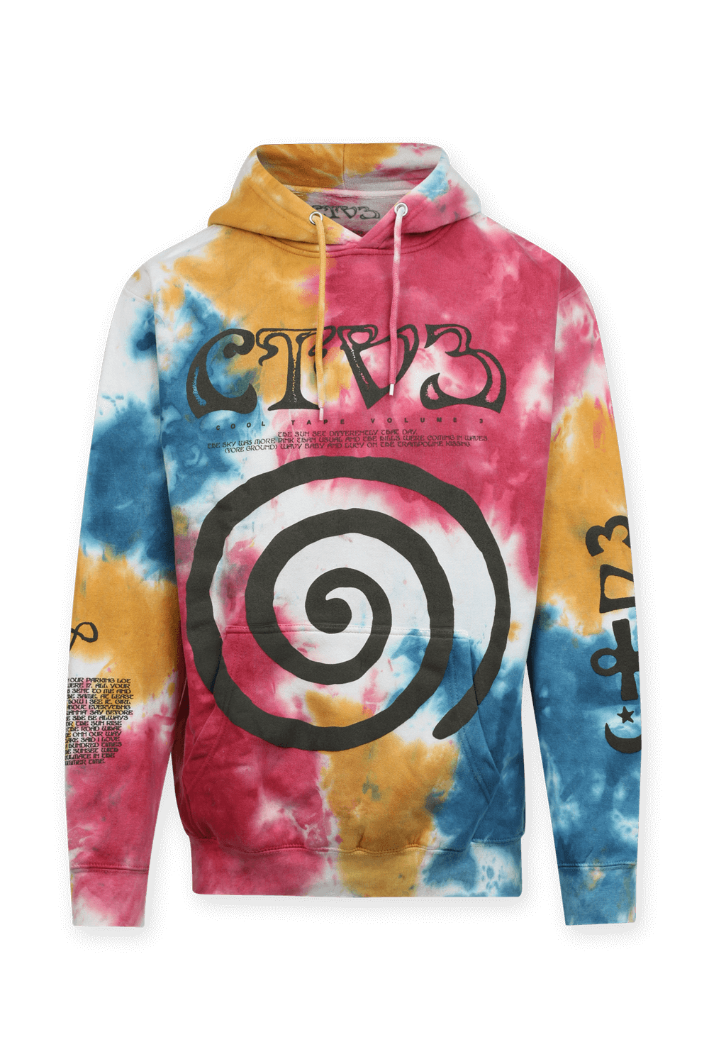 תמונה קידמית של CTV3 Tour Hoodie in Multicolor Tie Dye