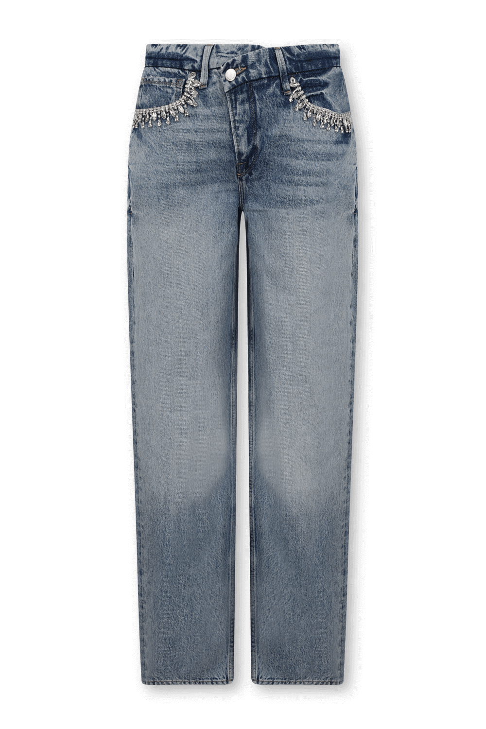 מכנסי ג'ינס גוד 90 עם קריסטלים GOOD AMERICAN