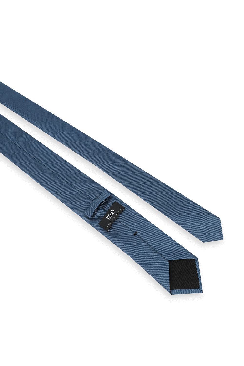 Textured Classic Silk Tie in Blue BOSS