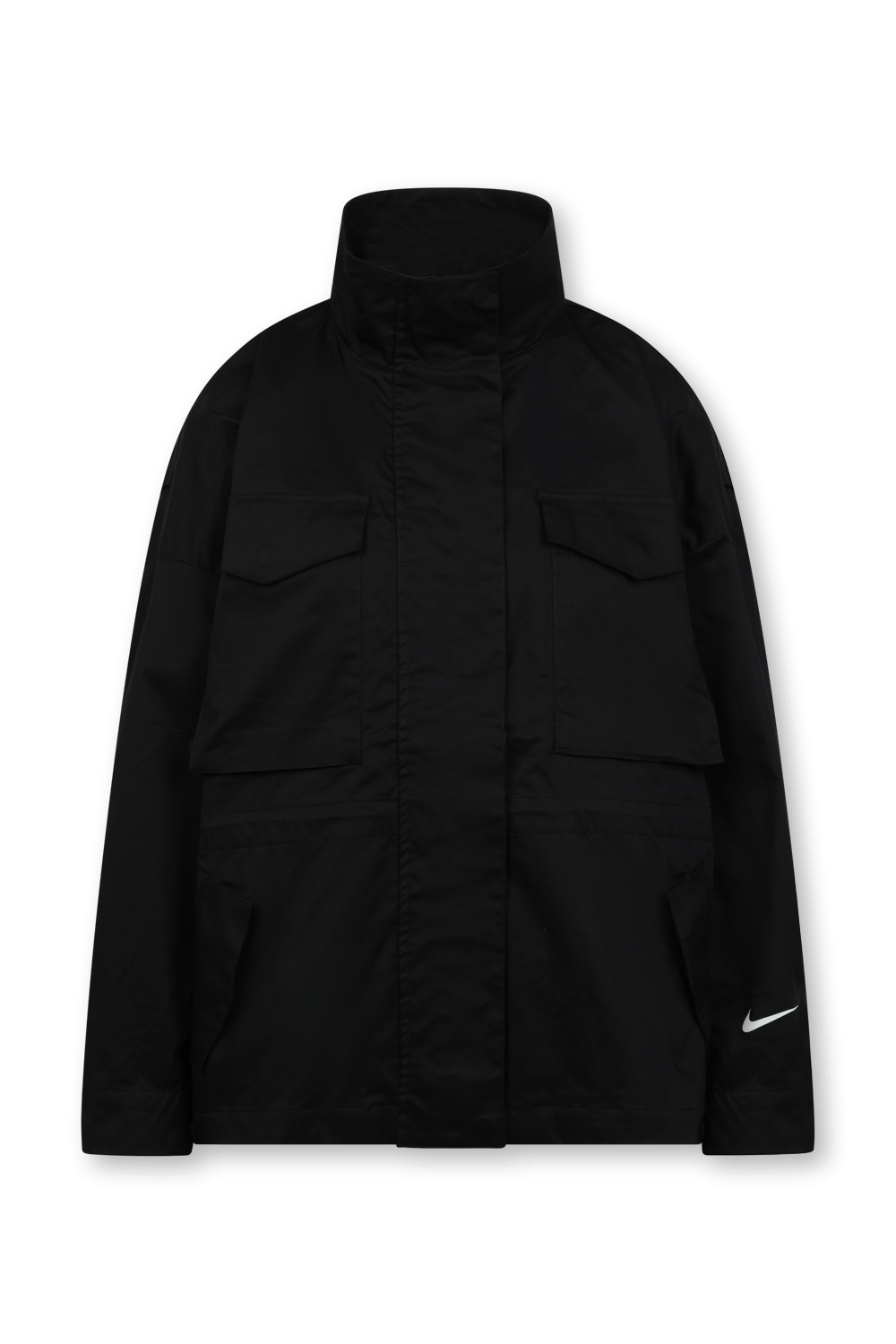 תמונה קידמית של מעיל דק אסנטיאל קולקשן בגוון שחור