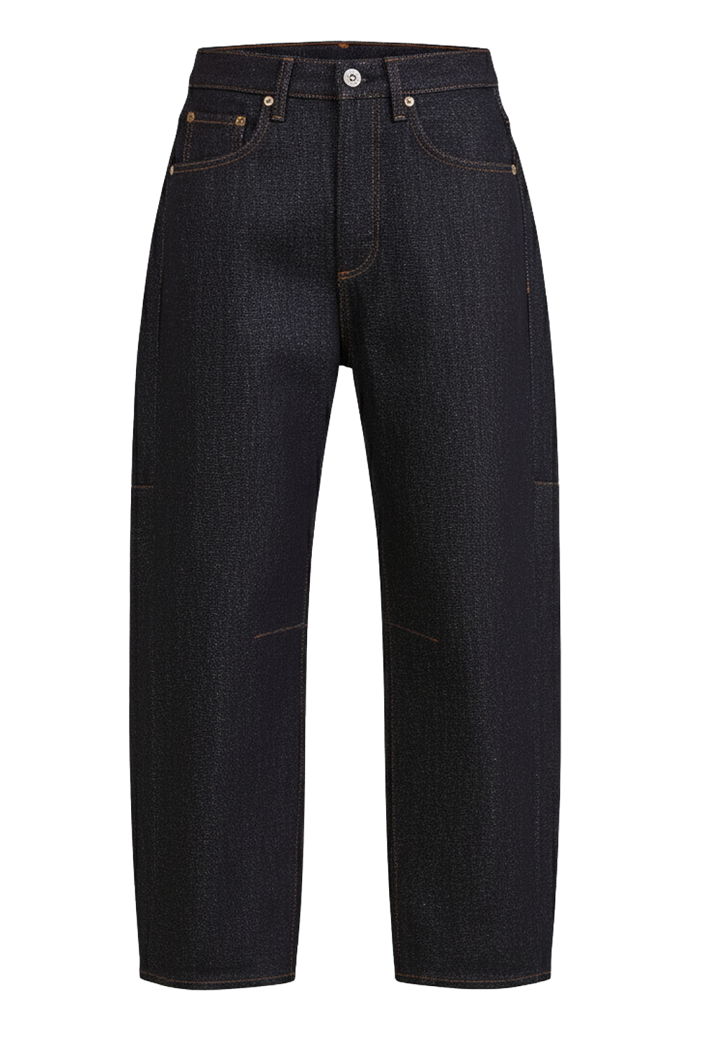 תמונה קידמית של מכנסי ג'ינס בגזרת בלון