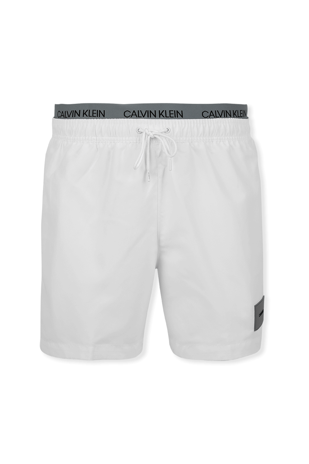 Double Waistband Swim Shorts in White CALVIN KLEIN