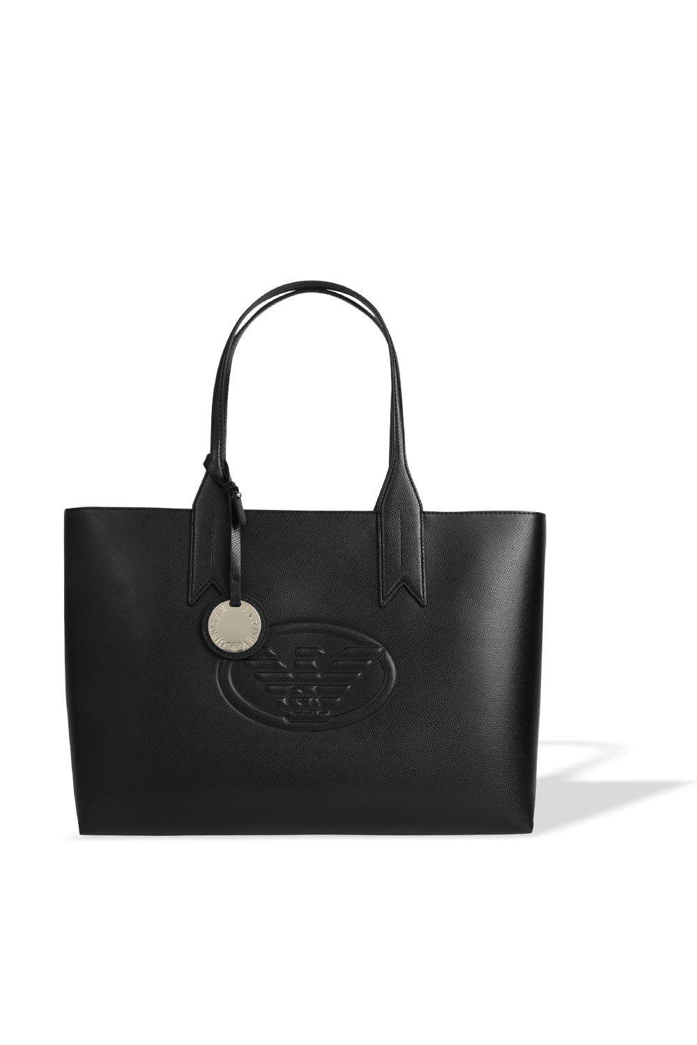 תמונה קידמית של Armani Logo Shopping Bag in Black