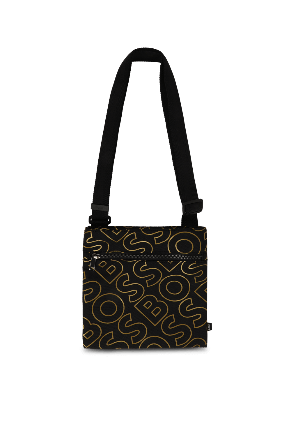 תמונה קידמית של תיק צד מבד ממוחזר עם לוגו