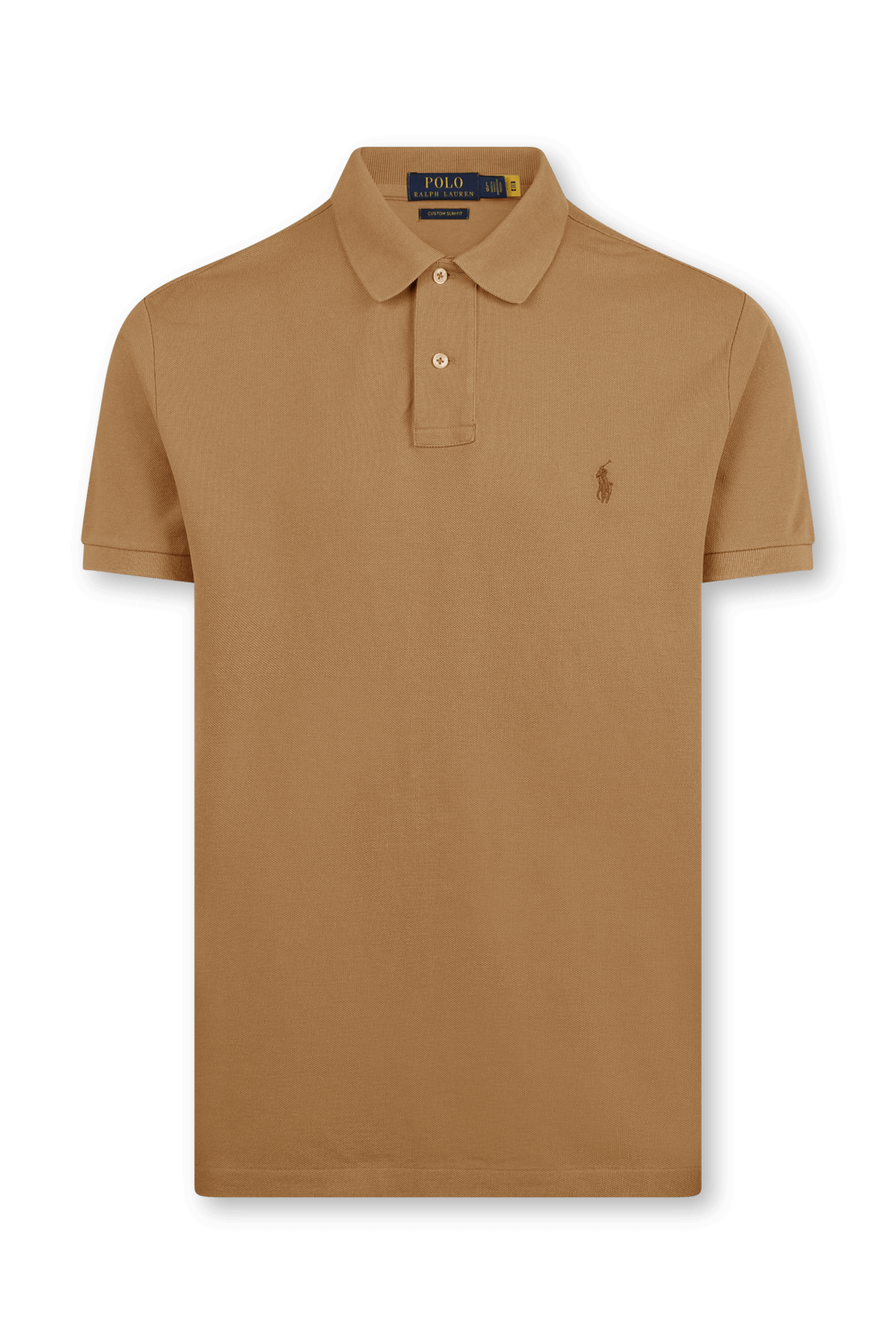 תמונה קידמית של Short Sleeve Knit Polo Shirt in Brown