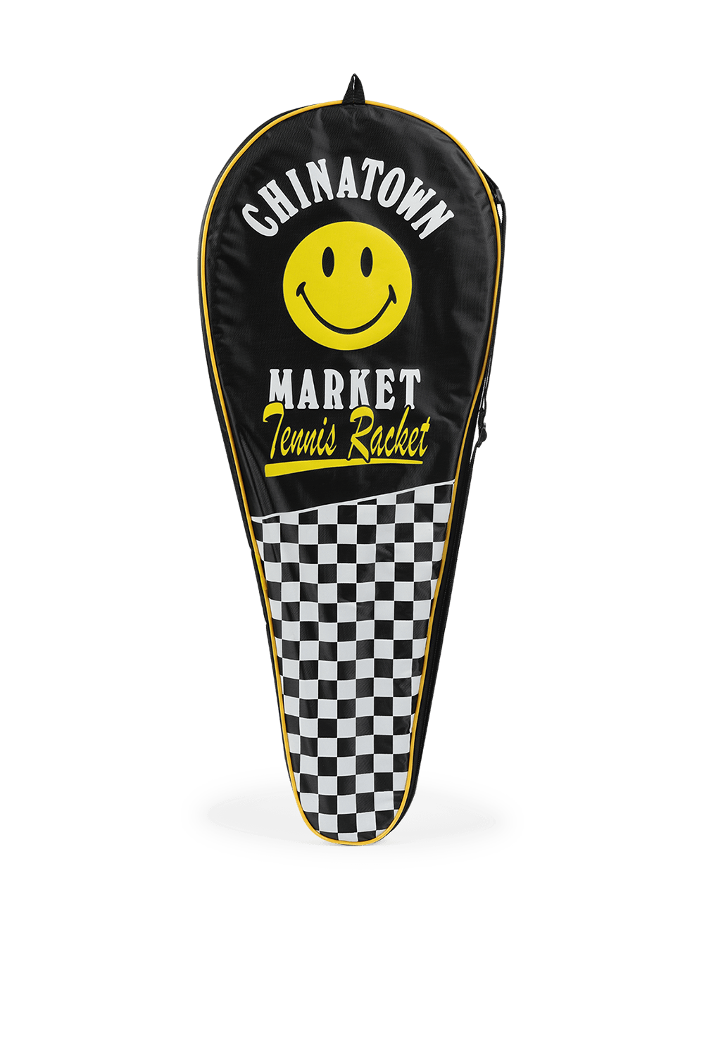 תמונת תקריב של Yellow Smiley Tennis Racket