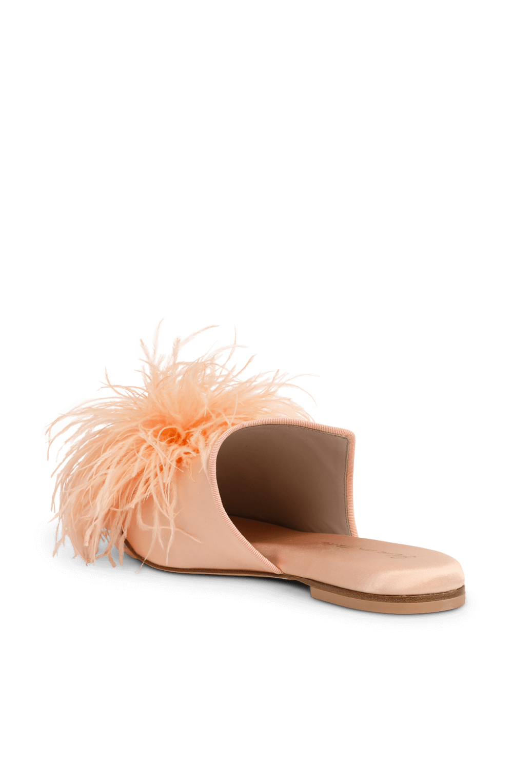 תמונה אחורית של נעלי בית קונטסה ממשי עם נוצות