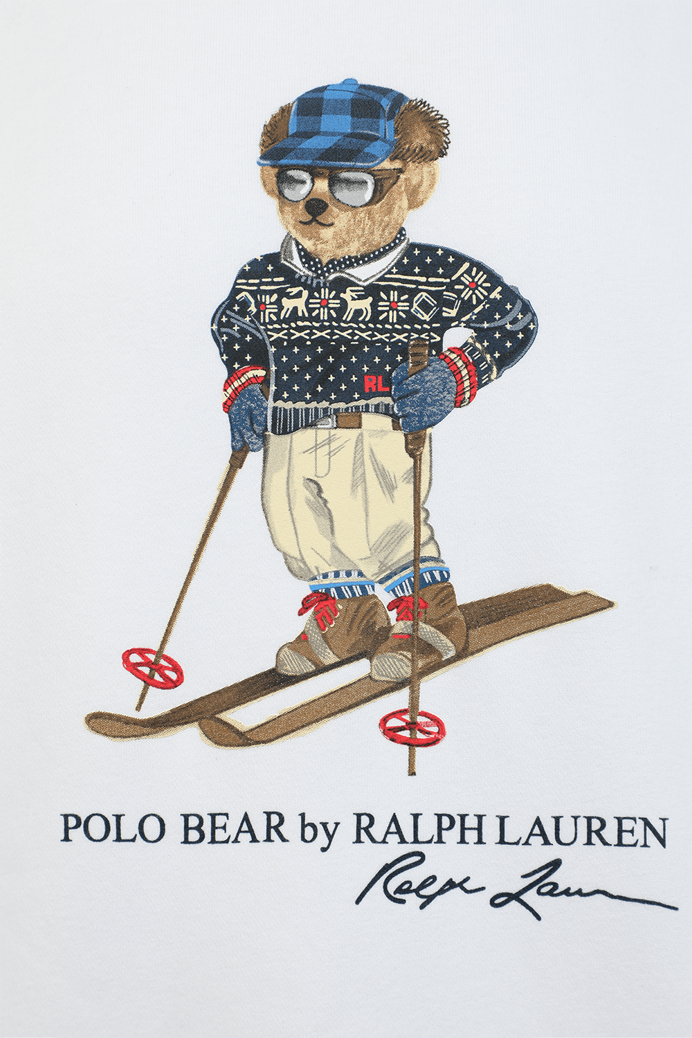 תמונה אחורית של קפוצ'ון דובי בגוון לבן