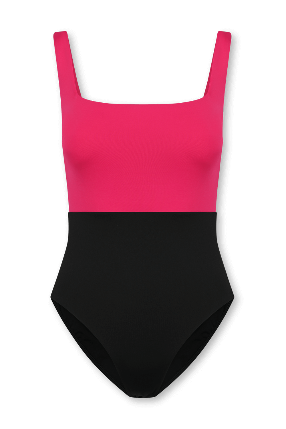 תמונה קידמית של בגד ים שלם מרלי בגווני ורוד ושחור