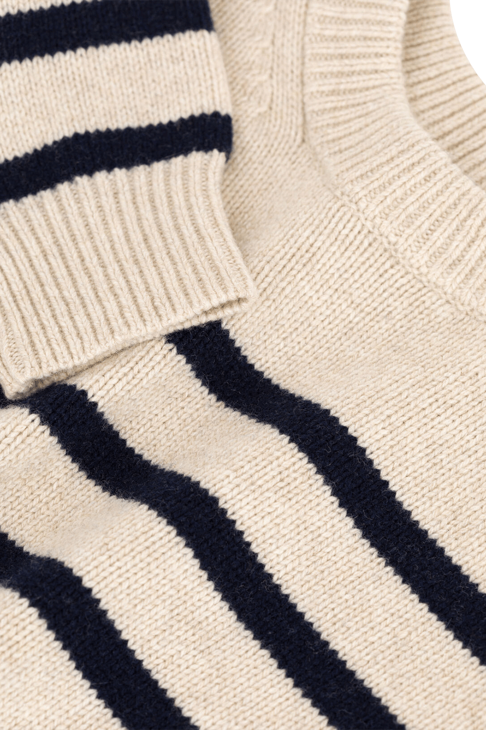 תמונה אחורית של סוודר פסים מצמר וכותנה - גילאי 6-12