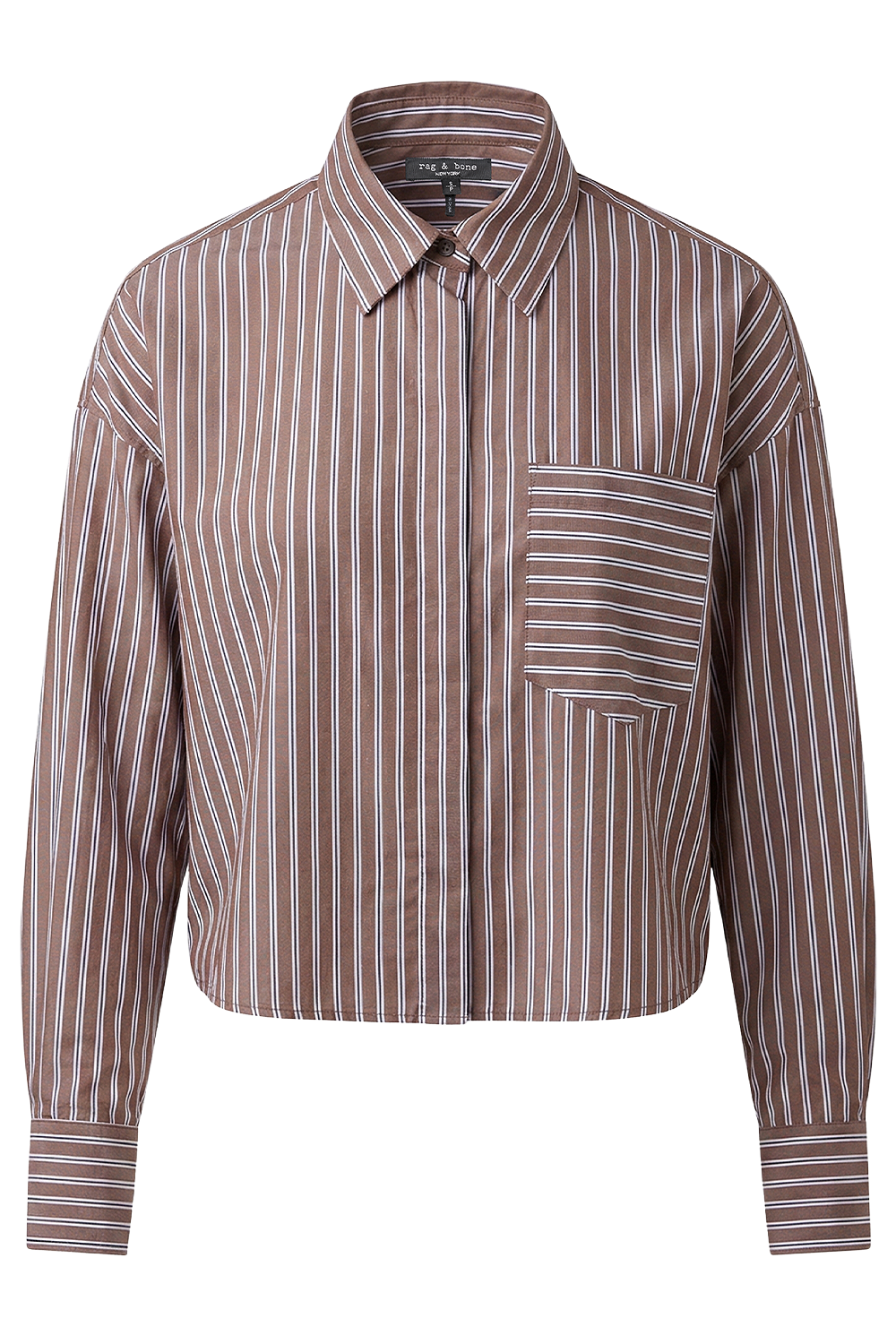 תמונה קידמית של חולצה מכופתרת בגזרת קרופ