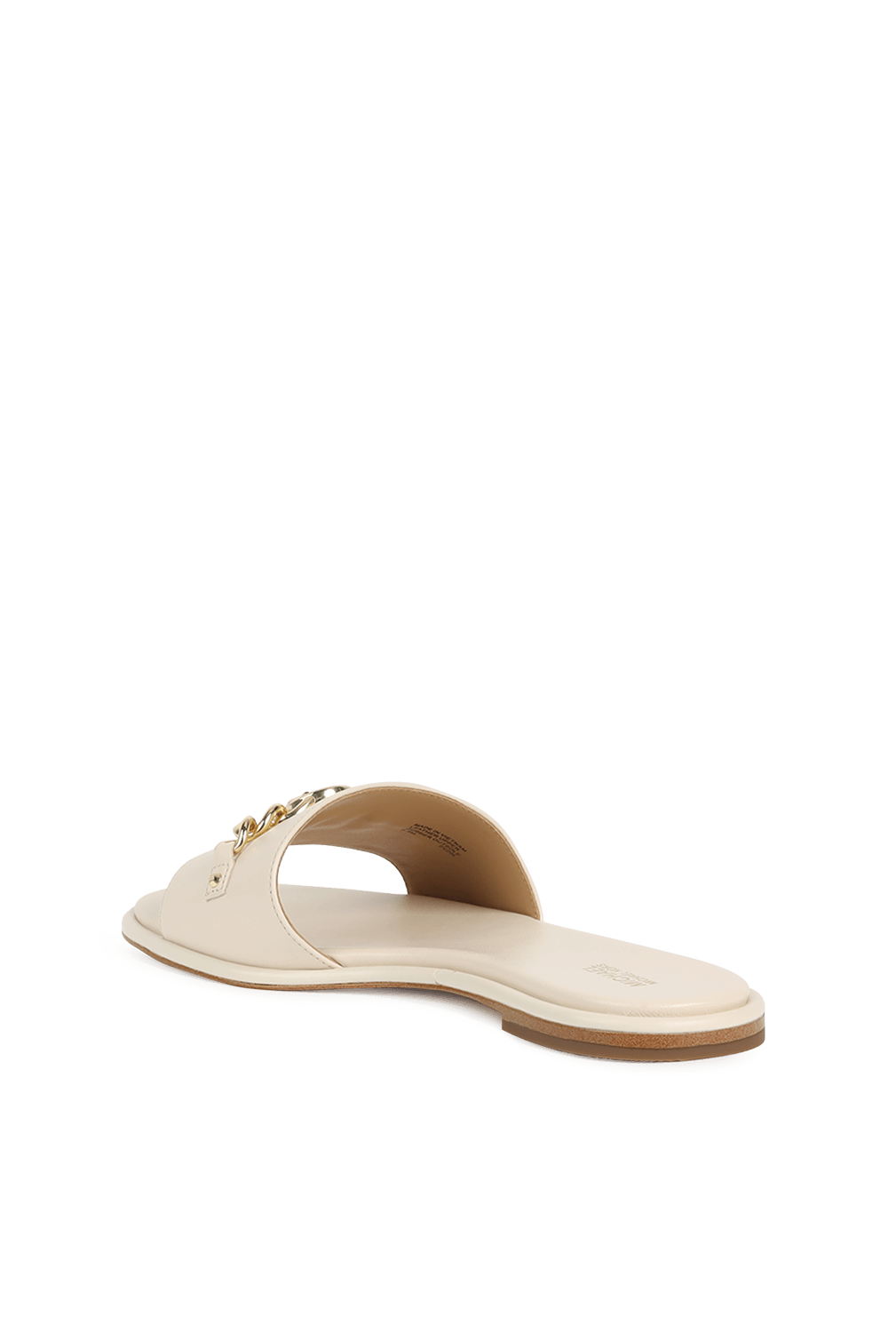 תמונה אחורית של Rina Logo Leather Slides in Cream