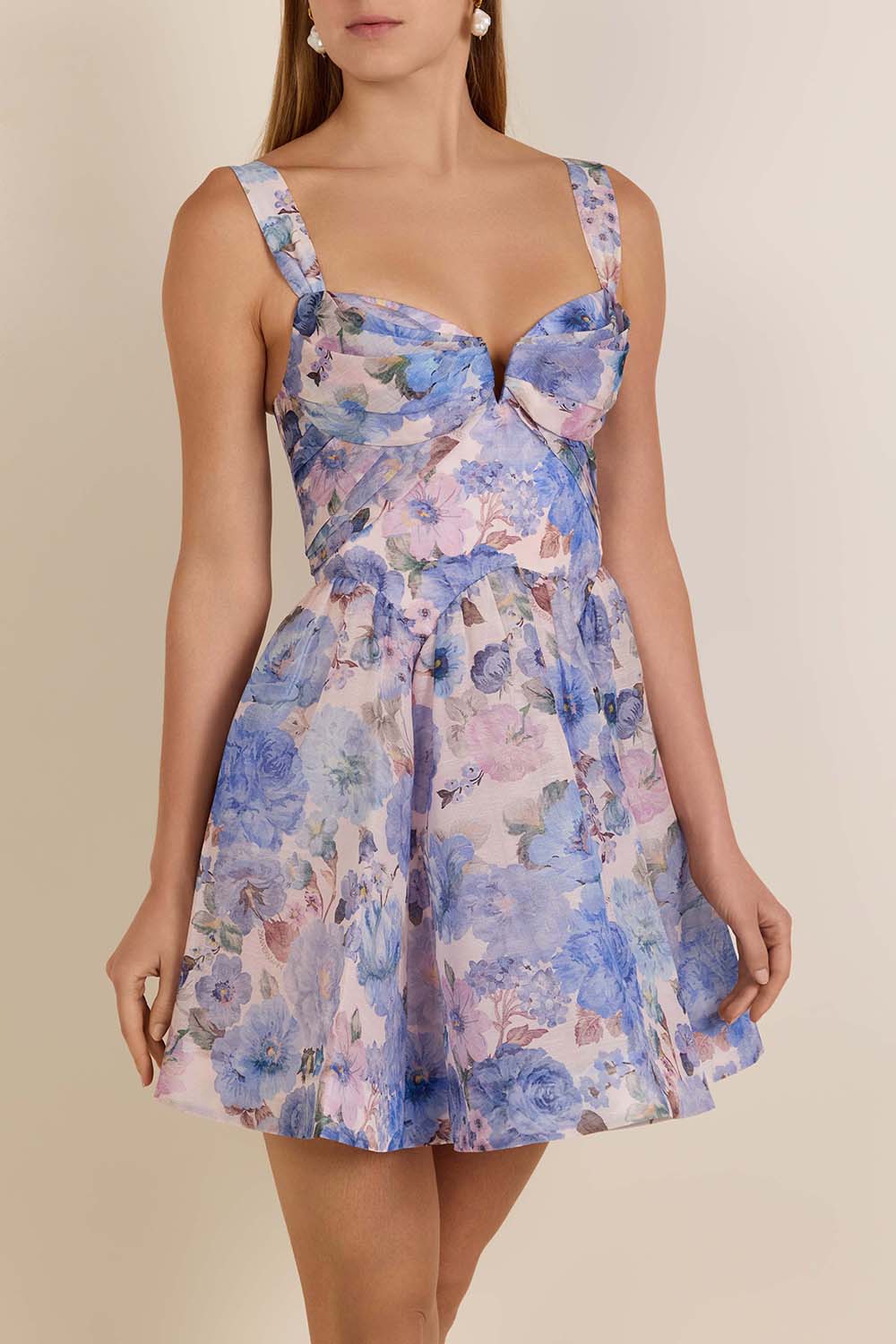 תמונת דוגמן קידמית של שמלת מיני פשתן