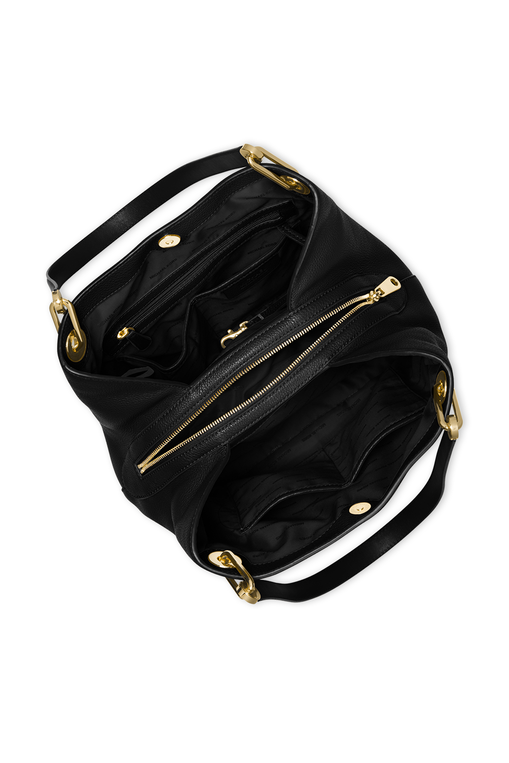 תמונת תקריב של LG Raven Leather Shoulder Bag in Black