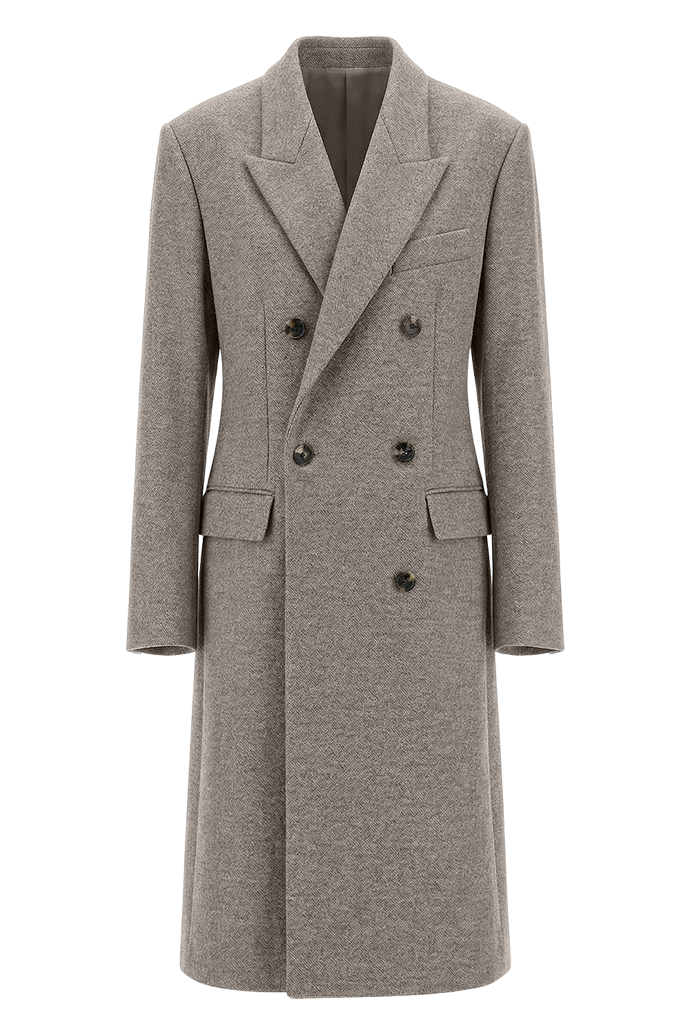 תמונה קידמית של מעיל צמר ארוך