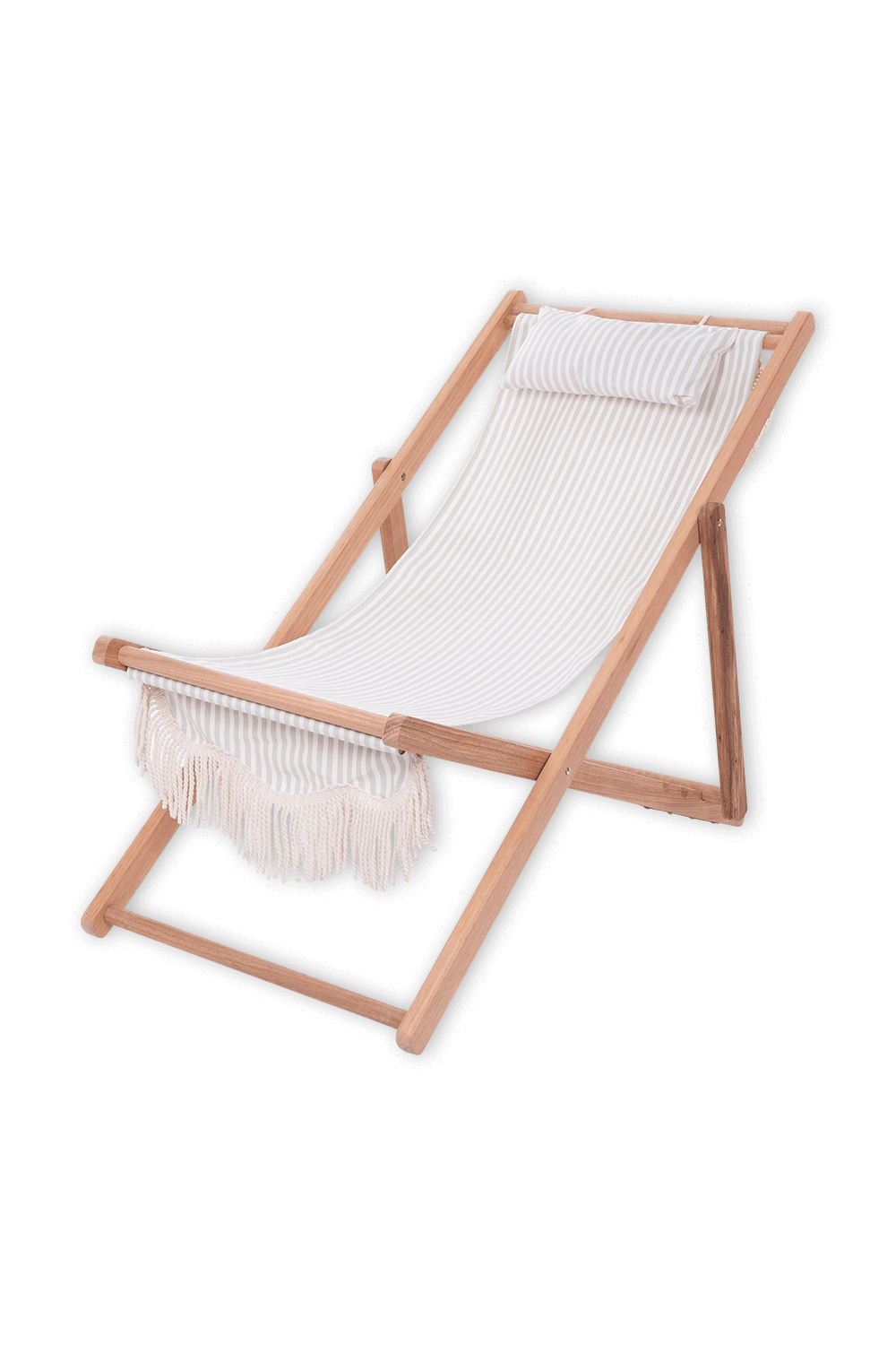 כיסא חוף מבד קלוע בדוגמת פסים תכלת ולבן BUSINESS AND PLEASURE
