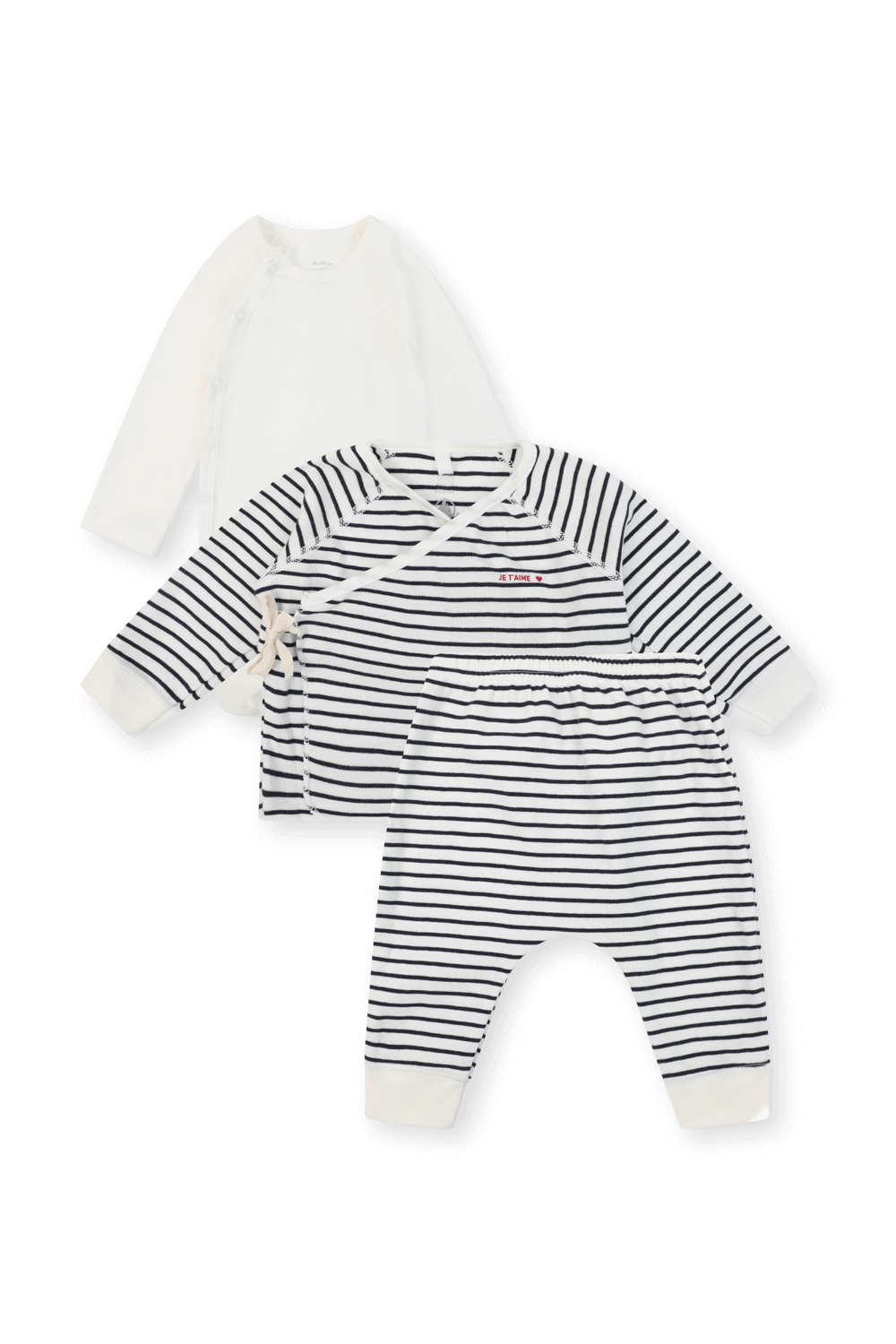 סט שלושה חלקים בהדפס פסים - גילאי NB-6 חודשים PETIT BATEAU