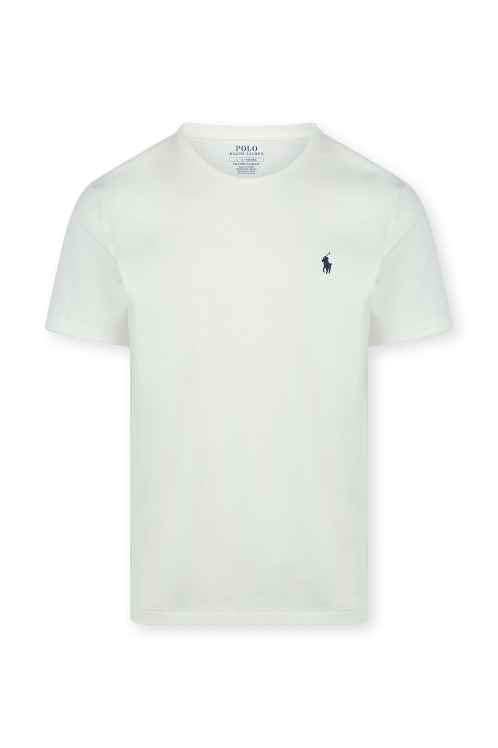 תמונה קידמית של חולצת טי לבנה עם לוגו