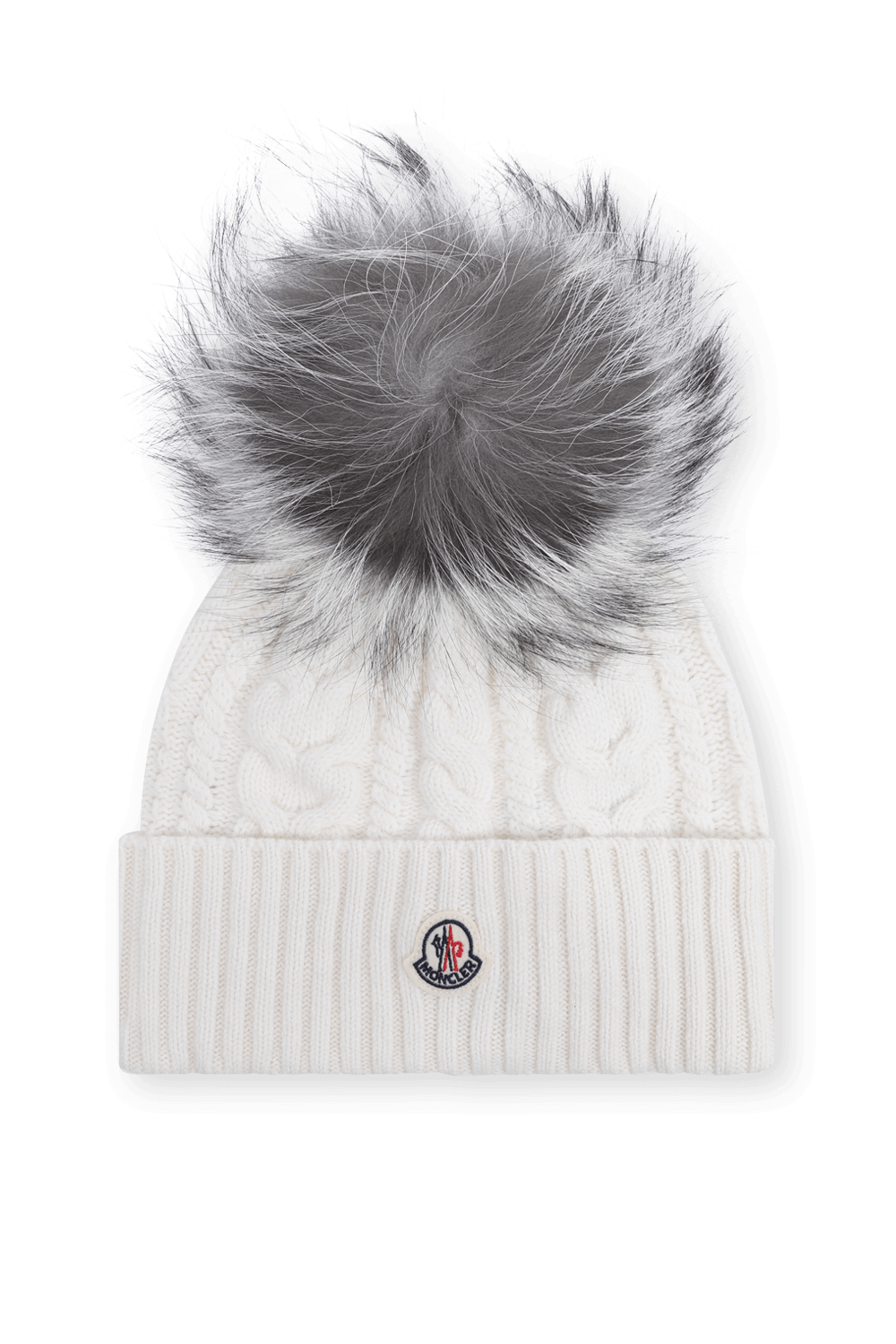 תמונה קידמית של כובע צמר עם פונפון פרוותי