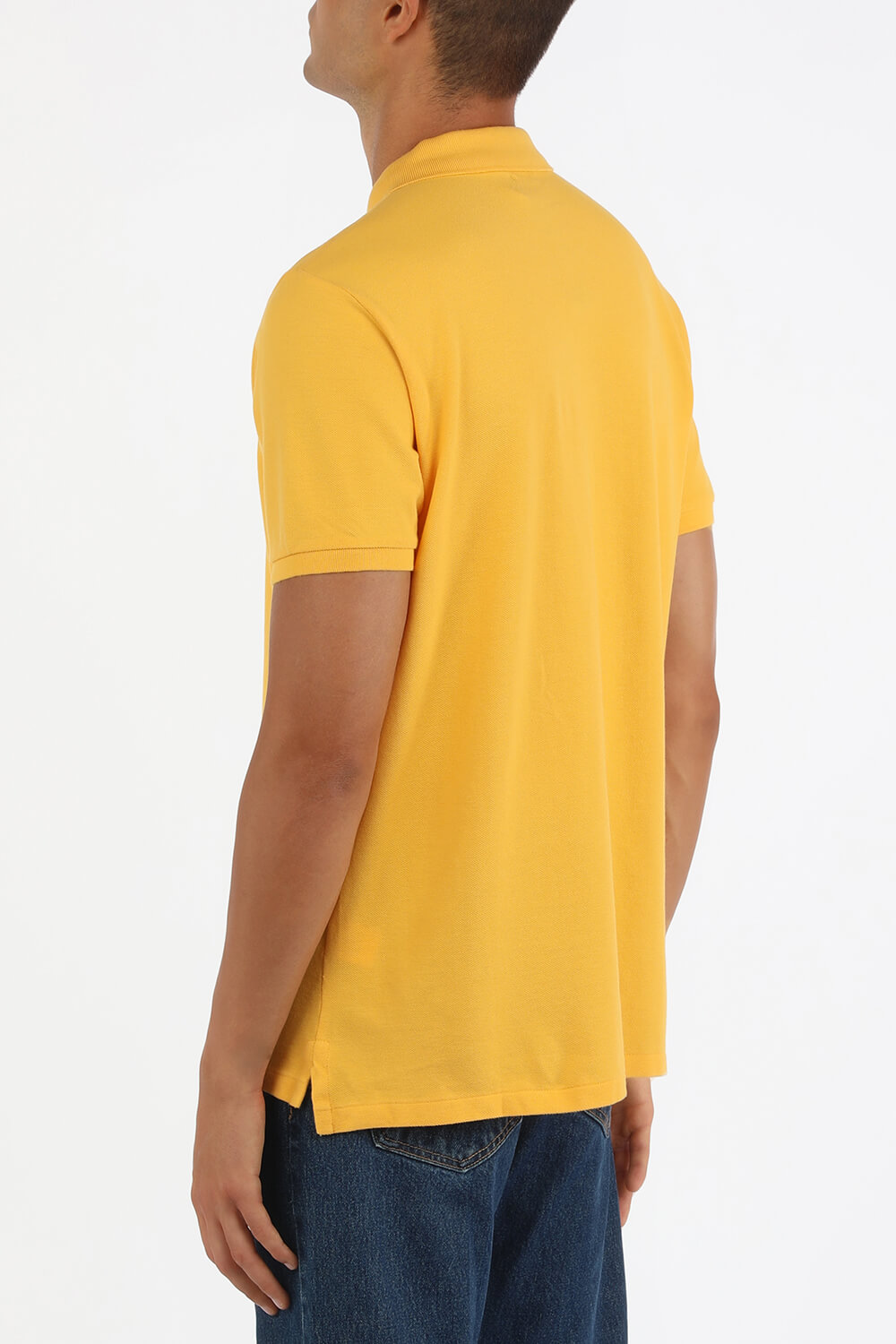 תמונת דוגמן אחורית של Short Sleeve 2 Buttons Polo Shirt in Yellow