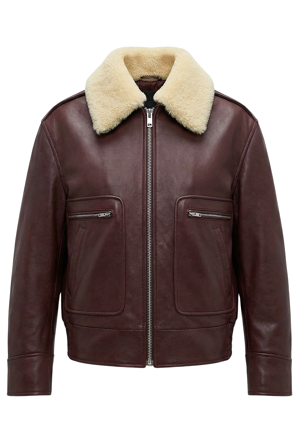 תמונה קידמית של ז'קט עור