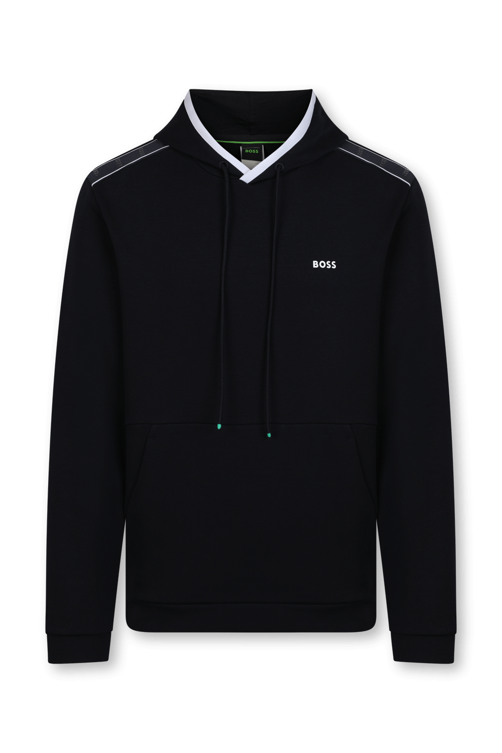 תמונה קידמית של סווטשירט קפוצ'ון עם לוגו טייפ