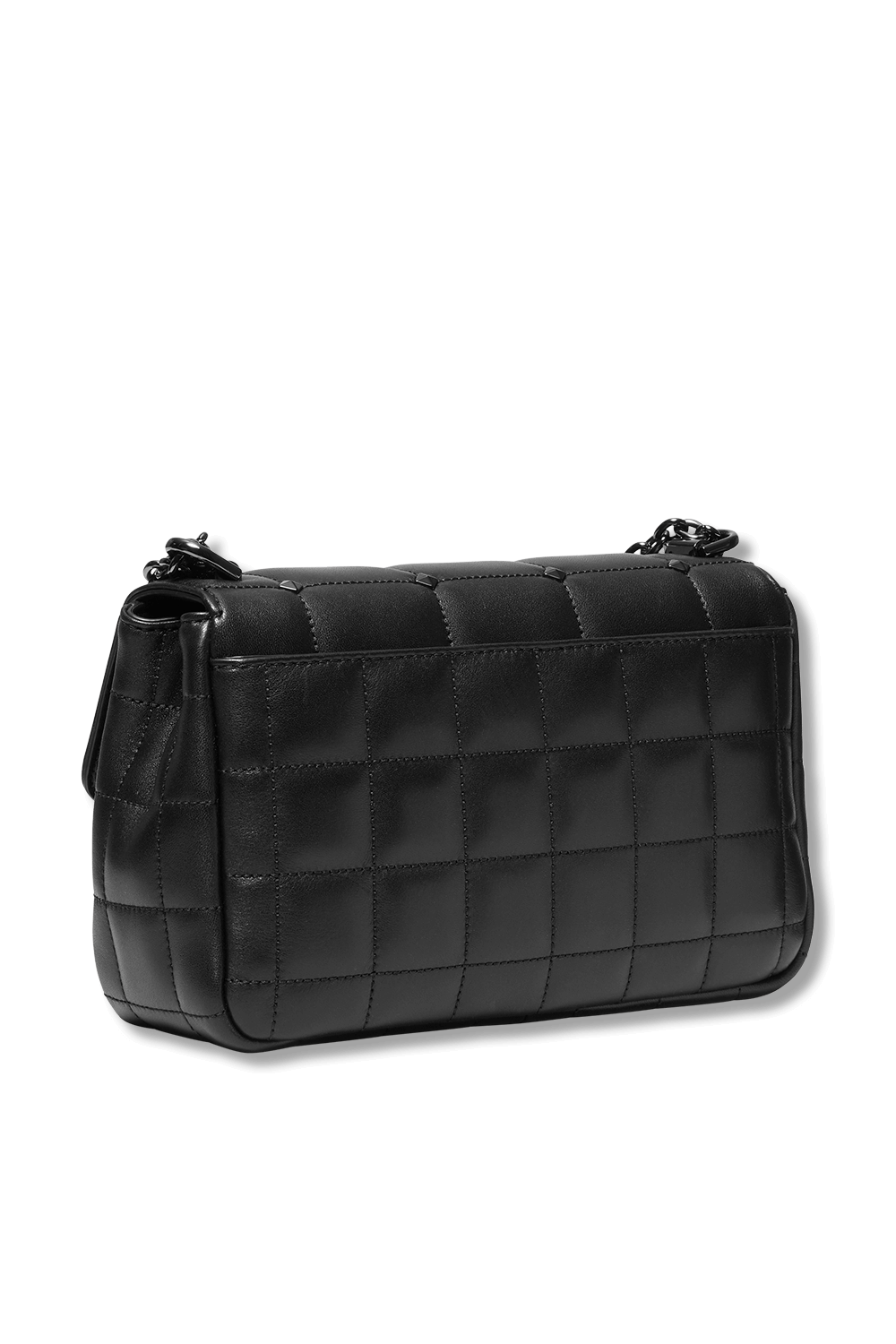 תמונה אחורית של Soho Large Studded Quilted Leather Shoulder Bag In Black