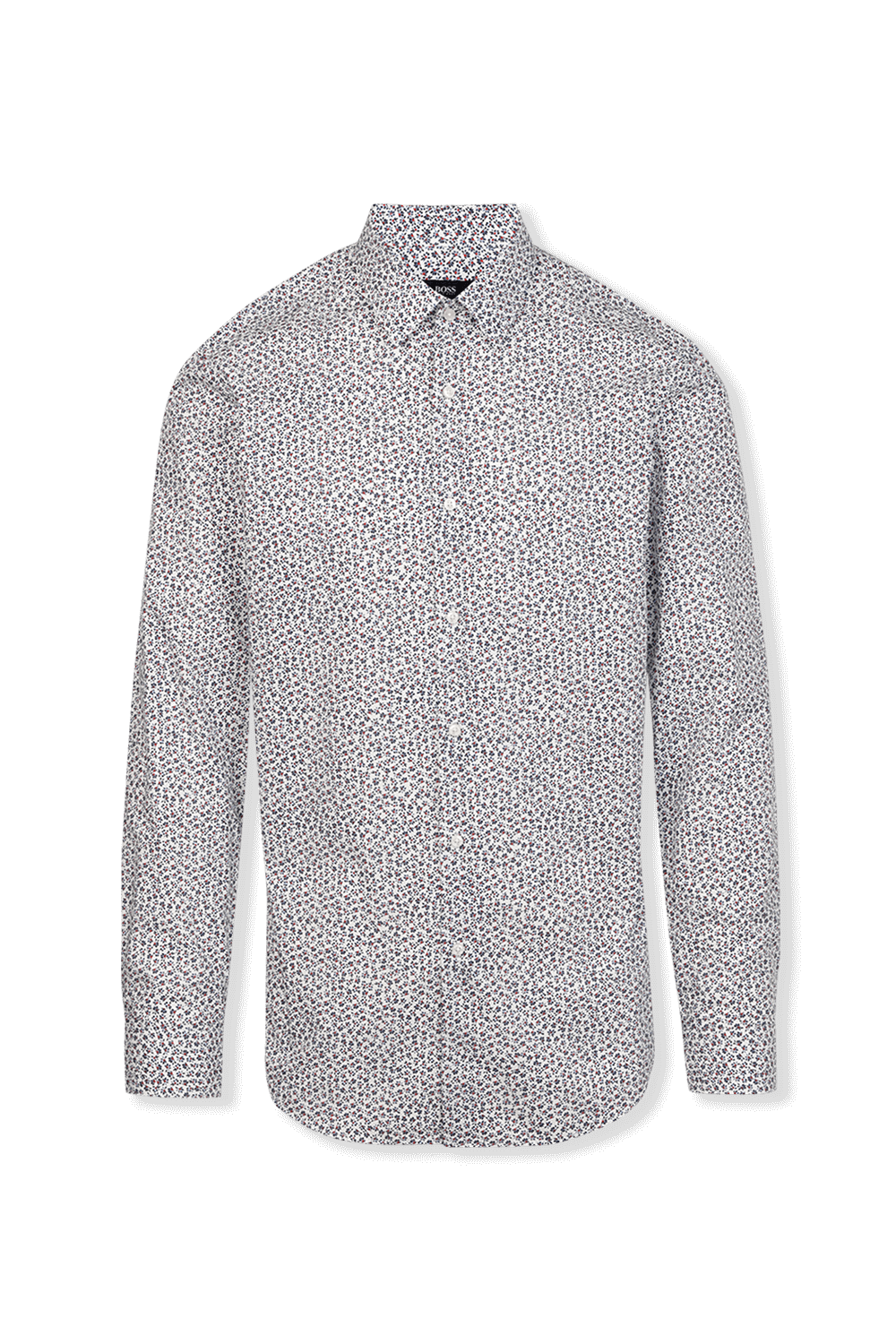 תמונה קידמית של Button Down Flower Print Shirt in Blue and White