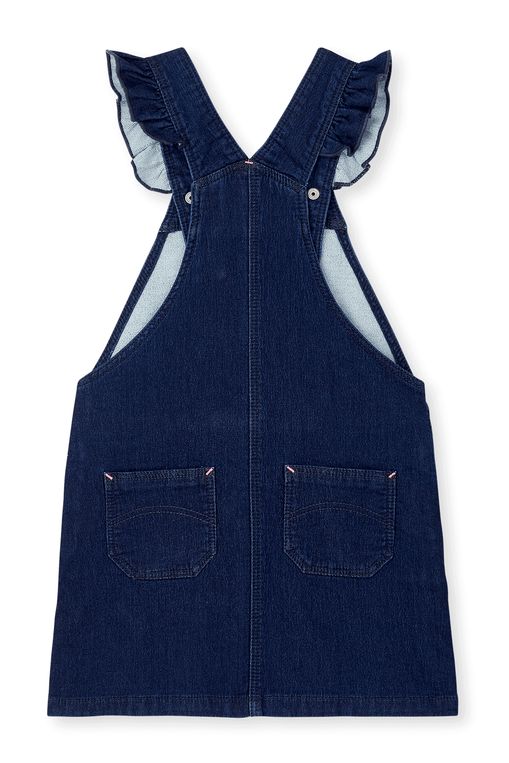 תמונת פנים של גילאי 3-5 שמלת אוברול בנייבי