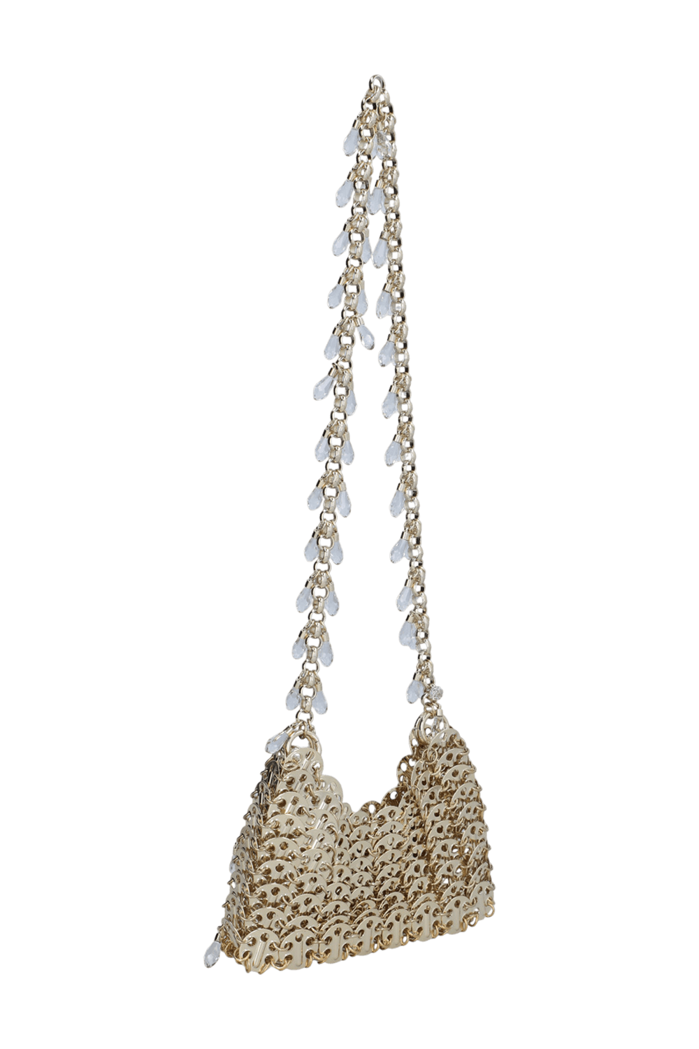 תמונה אחורית של תיק כתף מוזהב