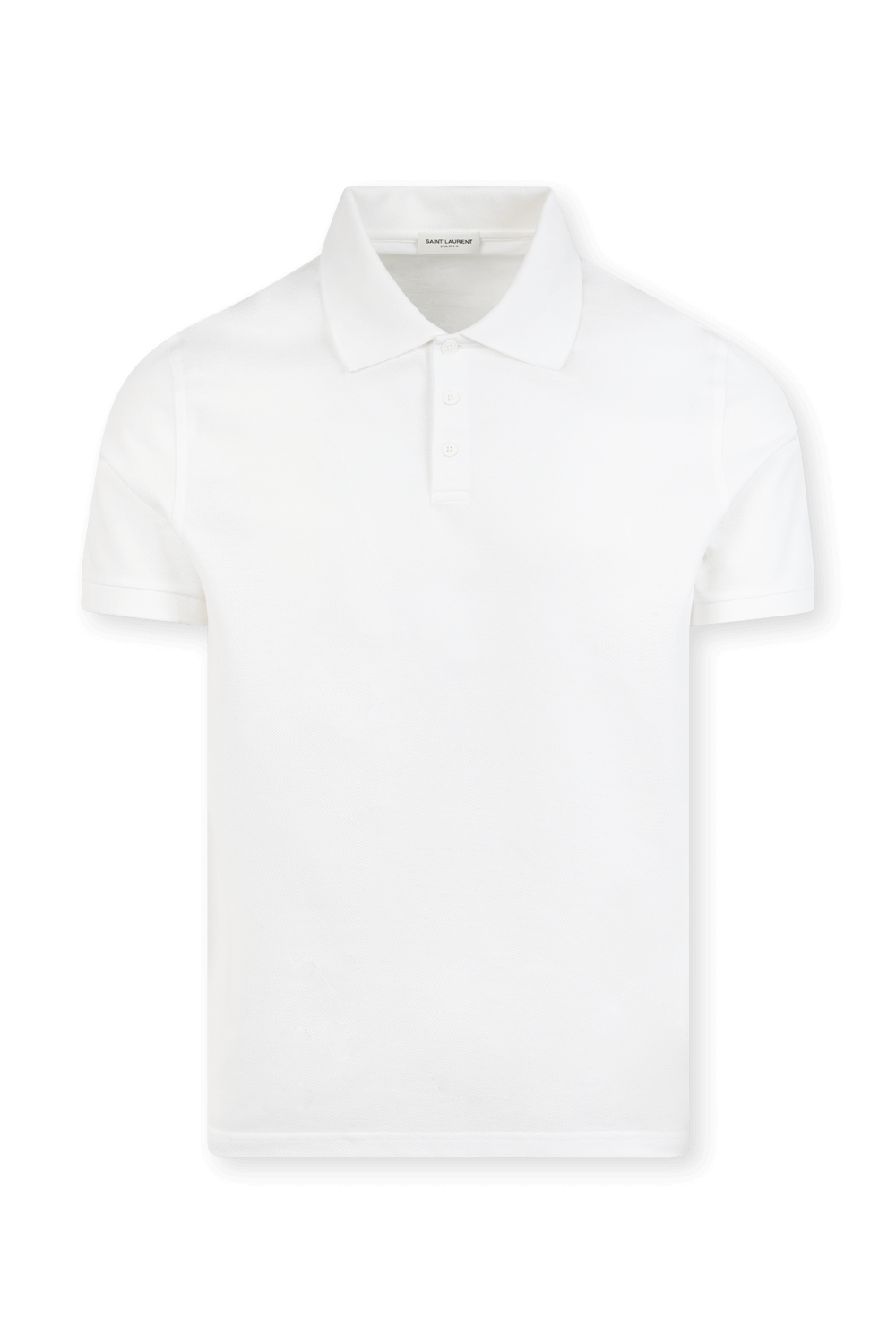 חולצת פולו לבנה עם לוגו רקום SAINT LAURENT
