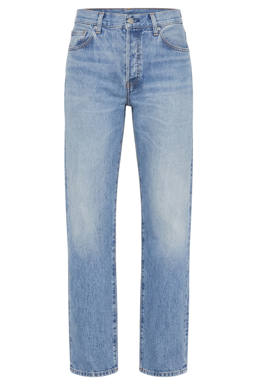 תמונה קידמית של מכנסי ג'ינס בגזרה ישרה