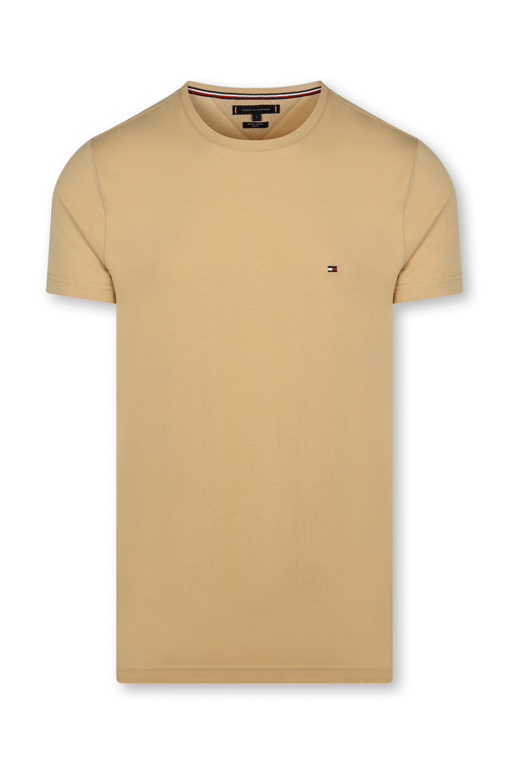 חולצת טי בגוון בז' עם לוגו רקום TOMMY HILFIGER