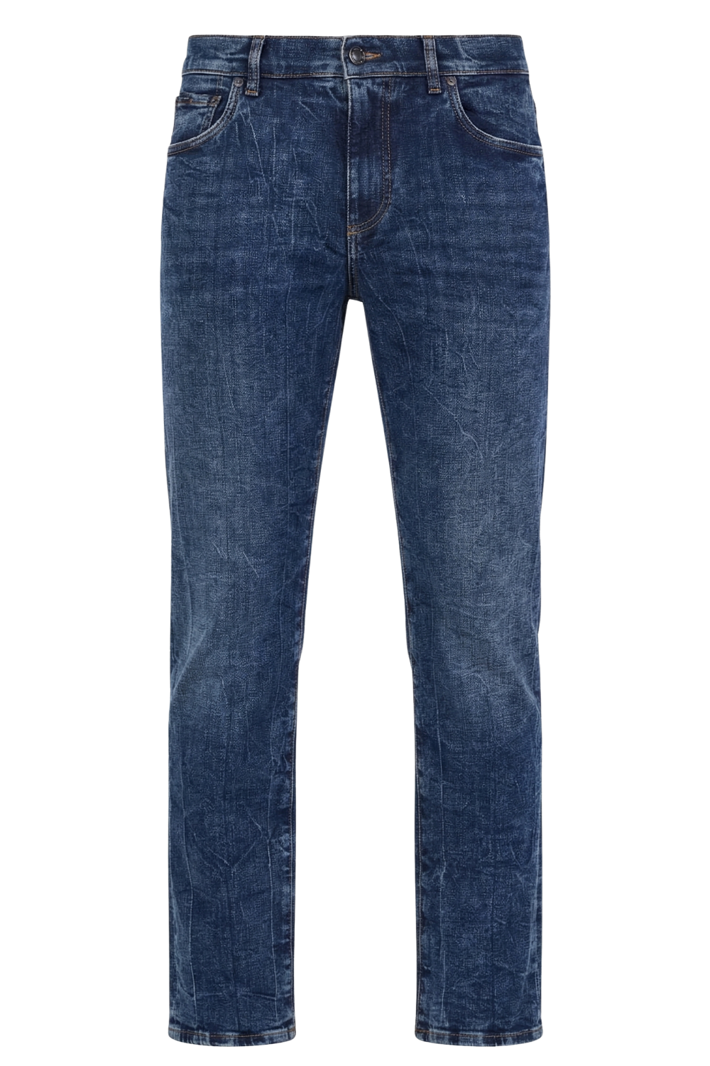 תמונה קידמית של מכנסי ג'ינס בגזרת סלים