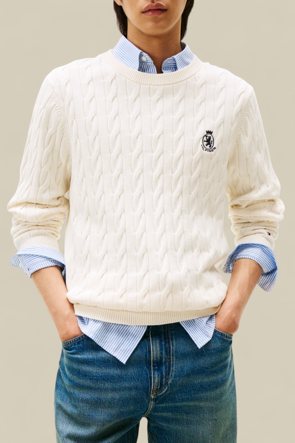 תמונת דוגמן קידמית של סריג כותנה