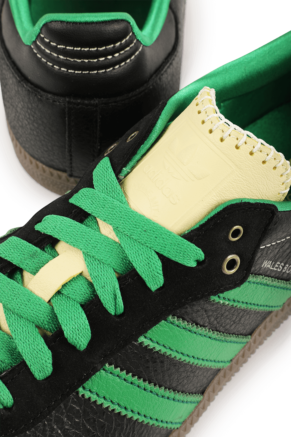 תמונת תקריב של Wales Bonner Samba Shoes in Black