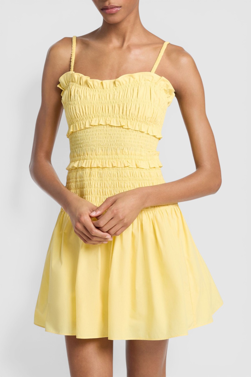 תמונת דוגמן קידמית של שמלת מיני פופלין