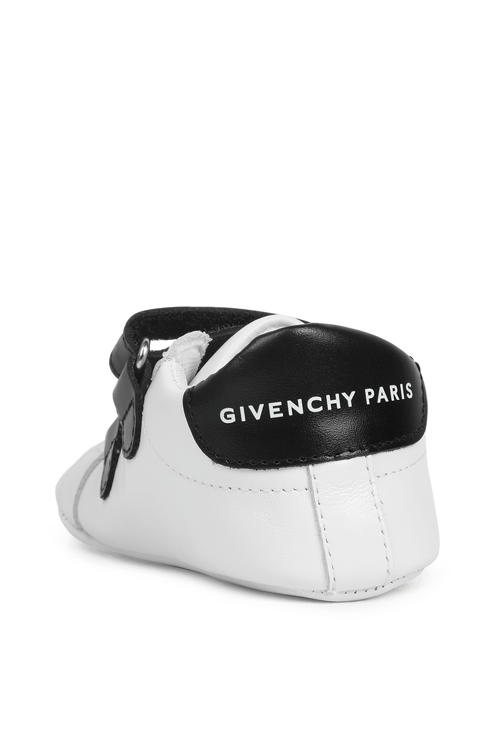 תמונה אחורית של גילאי 17-19 נעלי צעד ראשון בלבן עם לוגו