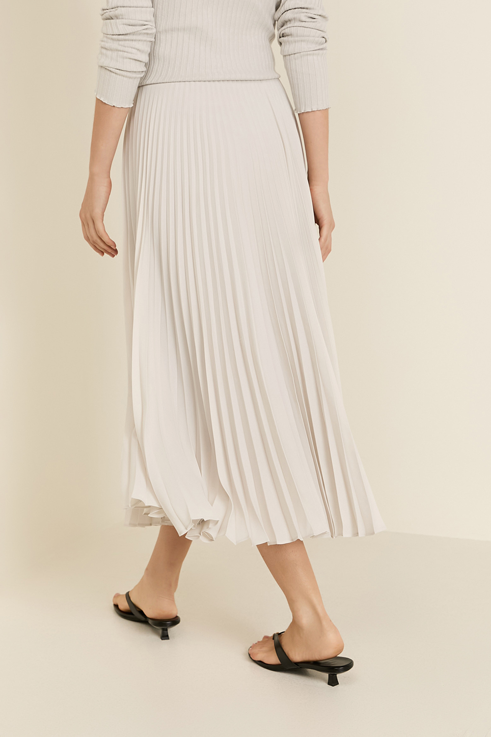 תמונת דוגמן אחורית של חצאית פליסה