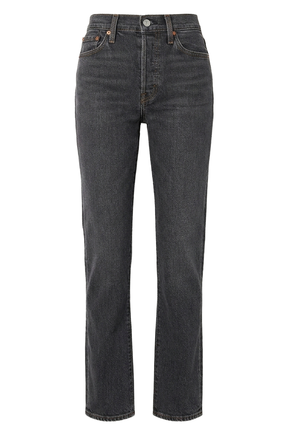 תמונה קידמית של מכנסי ג'ינס בגזרה ישרה